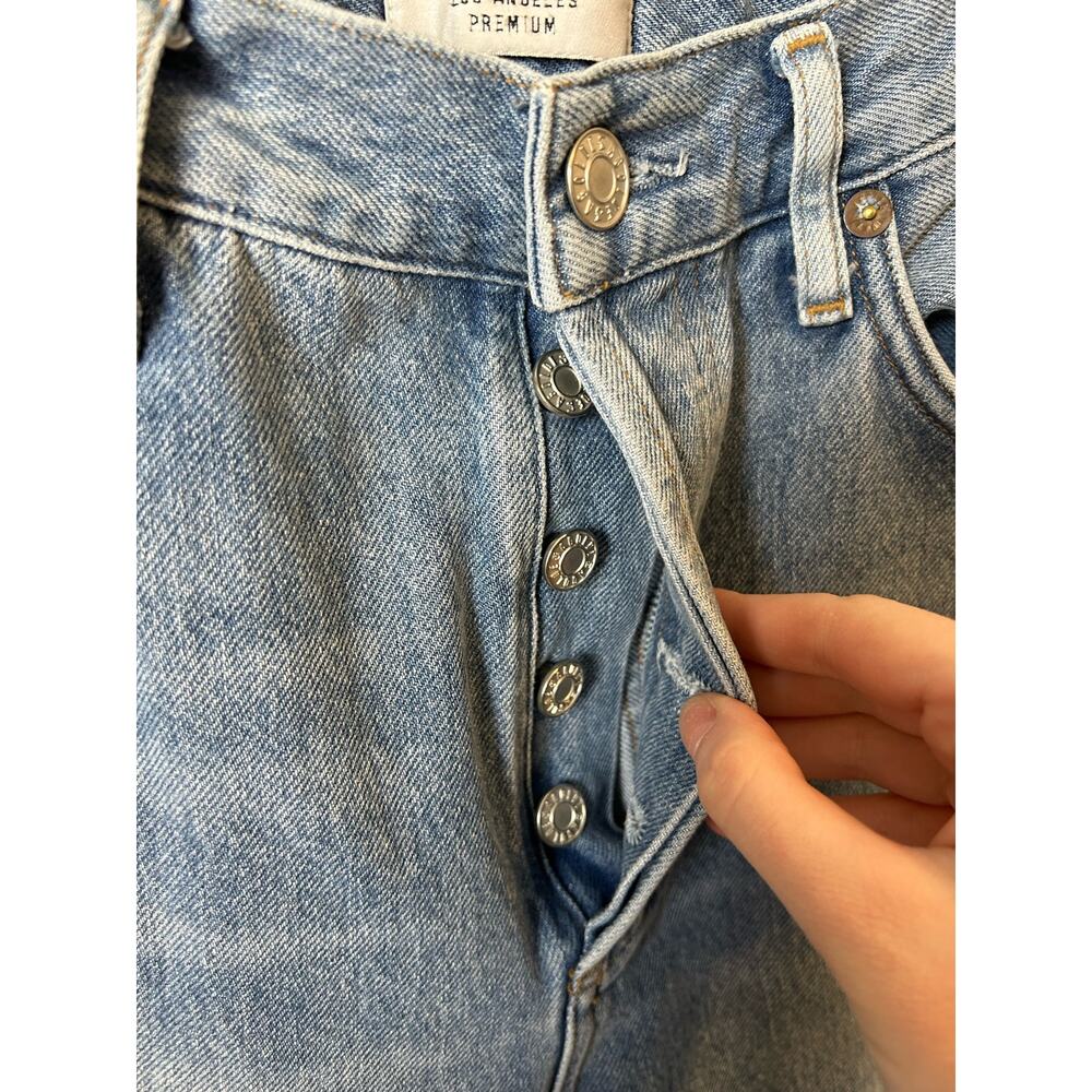 Agolde Remy High-Rise Straight Jeans Slim Button Fly Denim Blue Size 25 - Picture 7 of 8